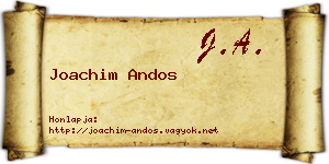 Joachim Andos névjegykártya